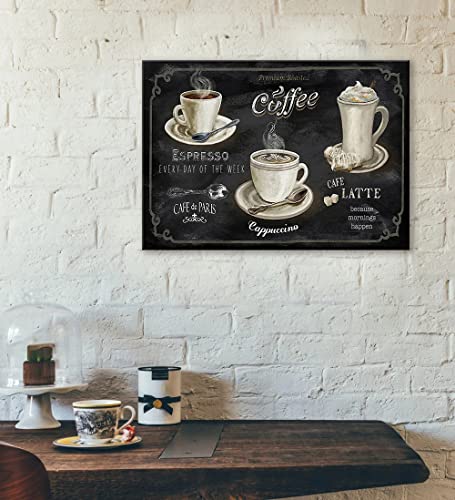 Rustic Coffee Wall Art for Kitchen Cafe Decor