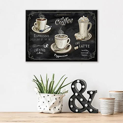 Rustic Coffee Wall Art for Kitchen Cafe Decor