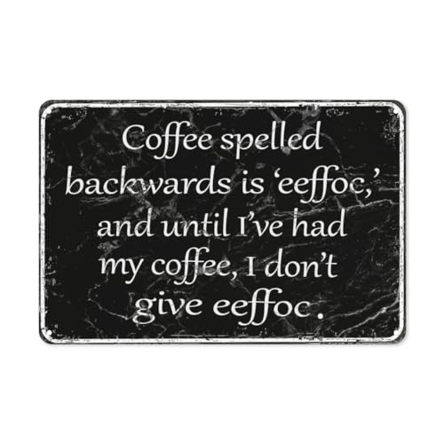 Coffee Bar Signs: Humorous Office Decor, Vintage Metal Tin