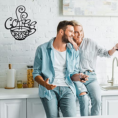 Set of 4 Metal Coffee Cup Wall Decor