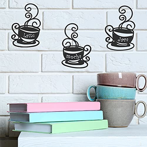 Set of 4 Metal Coffee Cup Wall Decor