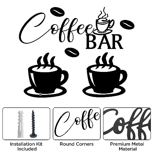 Metal Coffee Bar Wall Art for Kitchen Home Decor