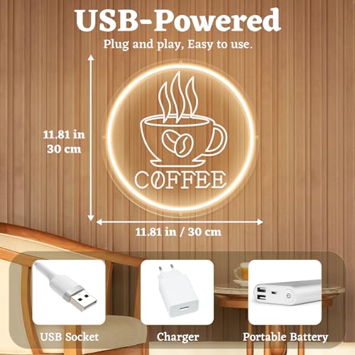 Coffee LED Neon Light Sign for Coffee Bar Decor