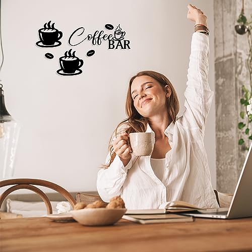 Metal Coffee Bar Wall Art for Kitchen Home Decor