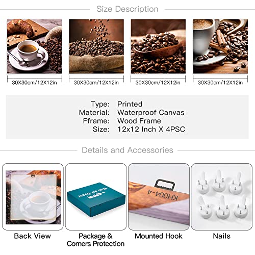 Coffee Beans and Picture Painting Wall Art Set