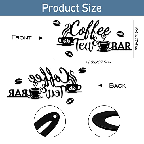 Metal Coffee Tea Bar Wall Art with Coffee Bean