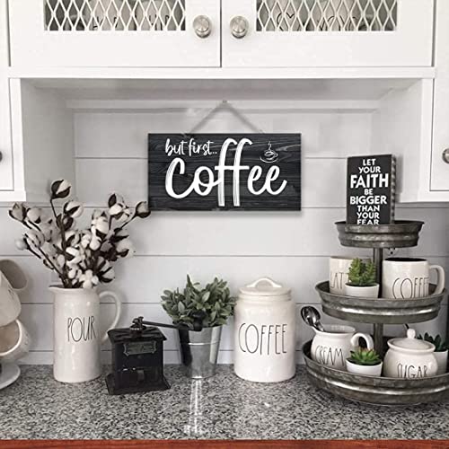 Rustic Coffee Bar Sign for Kitchen or Man Cave