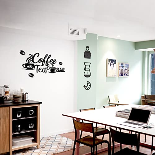 Metal Coffee Tea Bar Wall Art with Coffee Bean