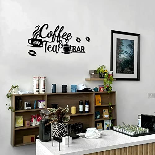 Metal Coffee Tea Bar Wall Art with Coffee Bean