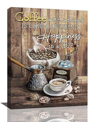 Modern Coffee Theme Canvas Wall Art Prints 12"x16