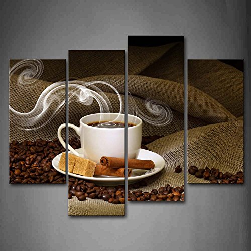Modern Kitchen Wall Art Print Coffee Bean Canvas