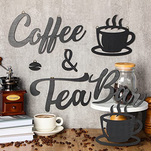 Rustic Coffee Wall Art with Beans and Cups