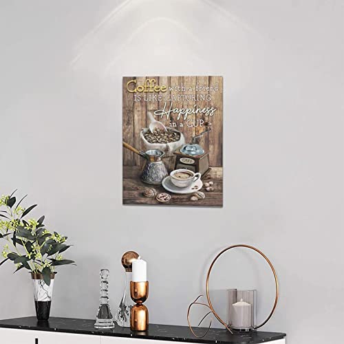 Modern Coffee Theme Canvas Wall Art Prints 12"x16