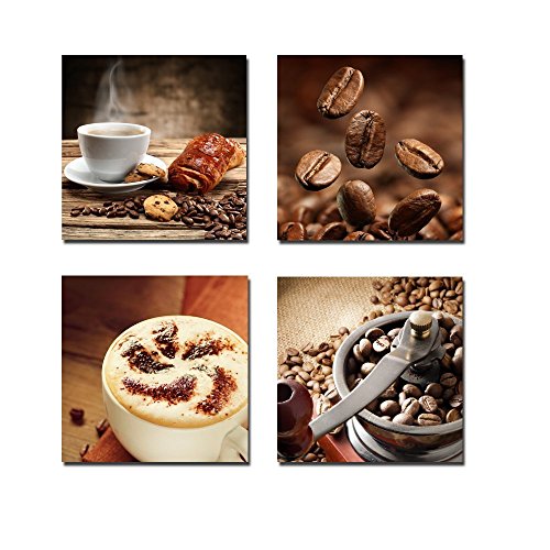Coffee Bean Kitchen Canvas Wall Art Set