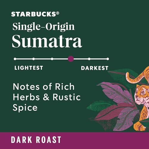 Starbucks Dark Roast Sumatra Ground Coffee, 6 bags