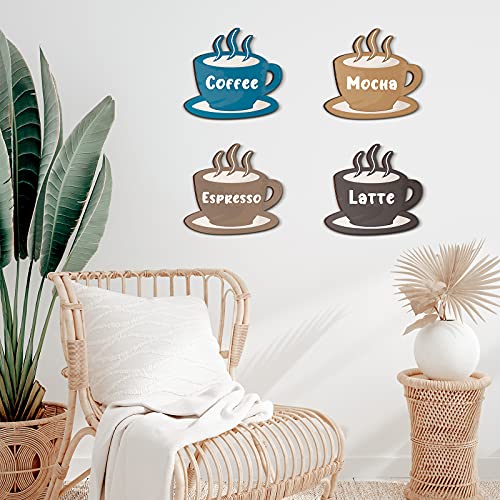 Coffee Theme Wooden Wall Decor Set - Rustic Farmhouse