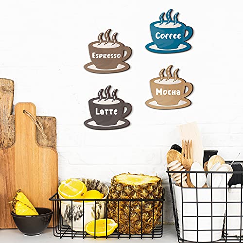 Coffee Theme Wooden Wall Decor Set - Rustic Farmhouse