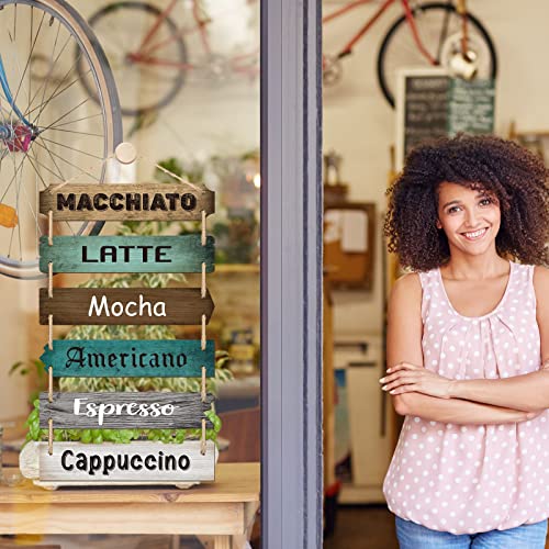 Rustic Wooden Coffee Bar Sign for Kitchen Wall Decor