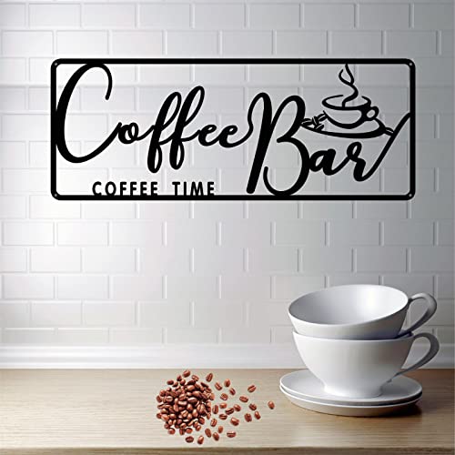 Metal Coffee Bar Sign for Modern Kitchen Decor