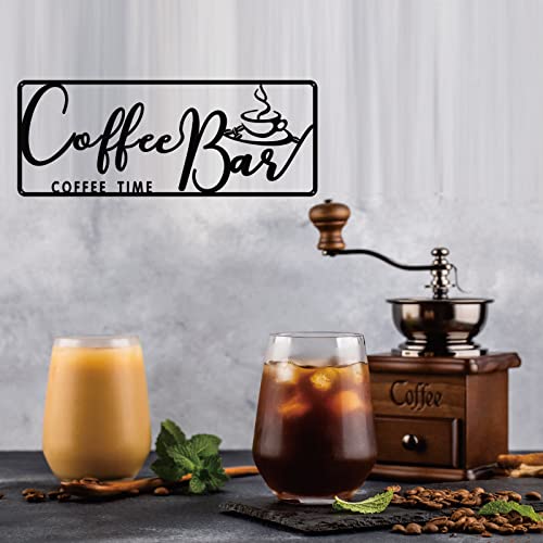 Metal Coffee Bar Sign for Modern Kitchen Decor