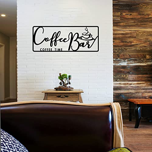 Metal Coffee Bar Sign for Modern Kitchen Decor