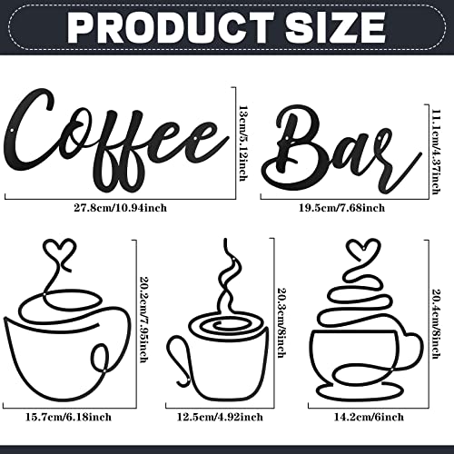 Wire Coffee Sign Set for Home and Office Decor