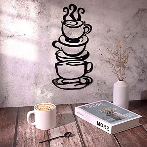 Metal Coffee Bar Sign, Farmhouse Kitchen Decor, Black