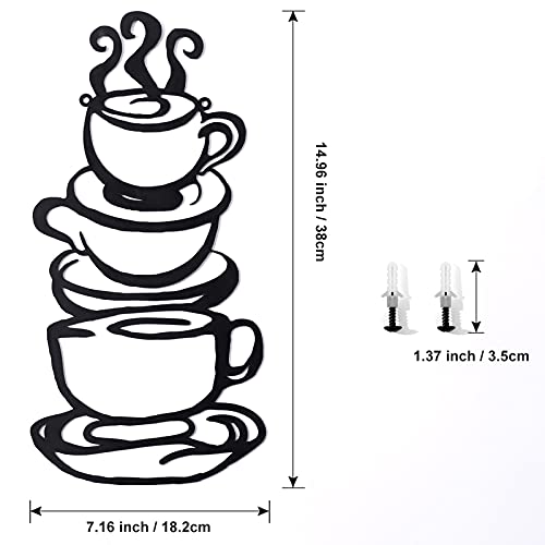 Metal Coffee Bar Sign, Farmhouse Kitchen Decor, Black