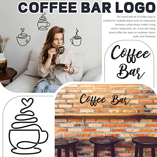 Wire Coffee Sign Set for Home and Office Decor