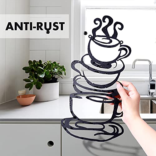 Metal Coffee Bar Sign, Farmhouse Kitchen Decor, Black