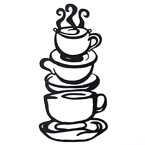 Metal Coffee Bar Sign, Farmhouse Kitchen Decor, Black