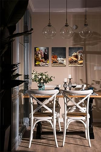 Farmhouse Coffee and Wine Canvas Wall Art Set