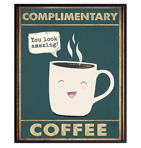 Cute coffee bar wall art decor for kitchen