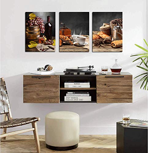 Farmhouse Coffee and Wine Canvas Wall Art Set