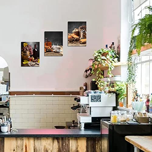 Farmhouse Coffee and Wine Canvas Wall Art Set