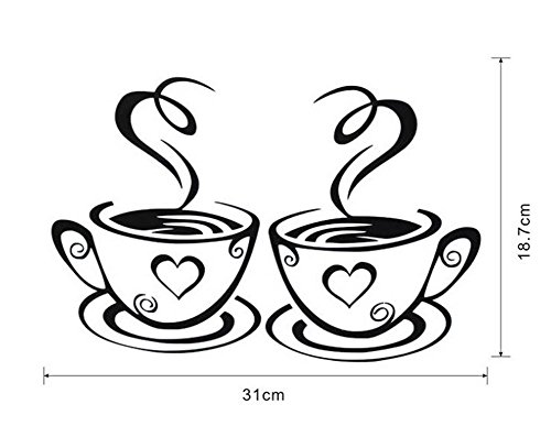 Decaltor Dual Coffee Cup Wall Decals Home Decor