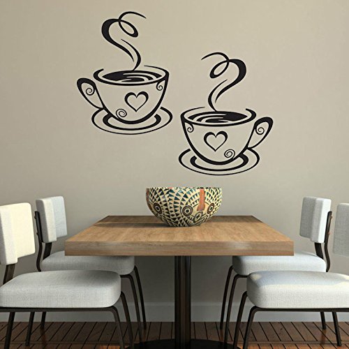 Decaltor Dual Coffee Cup Wall Decals Home Decor