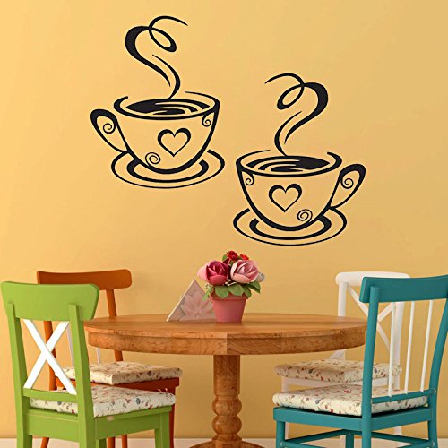 Decaltor Dual Coffee Cup Wall Decals Home Decor