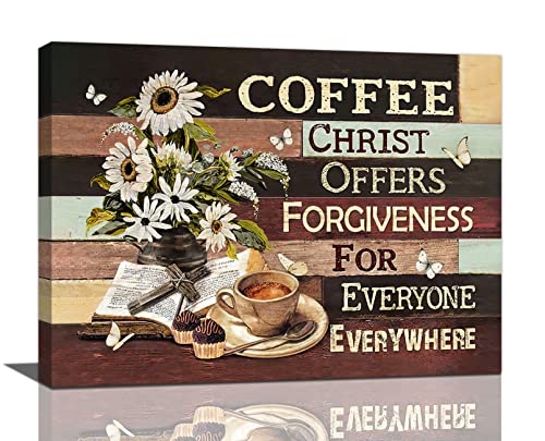 Christian Coffee Bar Wall Decor Set - 16"x12