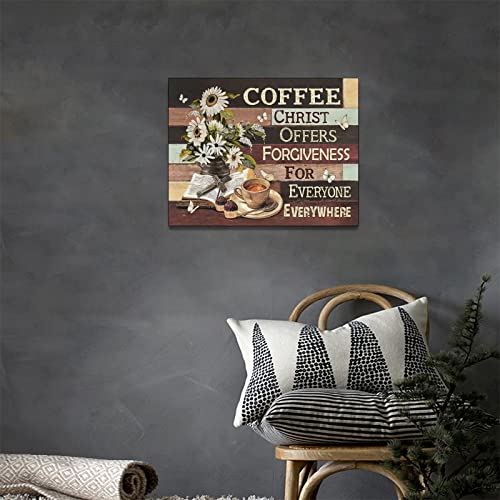Christian Coffee Bar Wall Decor Set - 16"x12