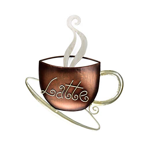 Metal Coffee Cup Wall Hanging Sculpture for Coffee Lovers