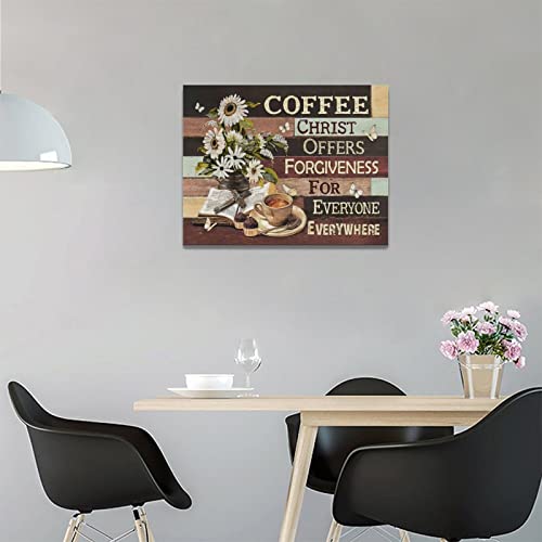 Christian Coffee Bar Wall Decor Set - 16"x12