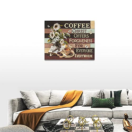 Christian Coffee Bar Wall Decor Set - 16"x12
