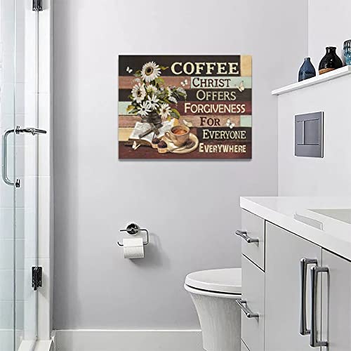 Christian Coffee Bar Wall Decor Set - 16"x12