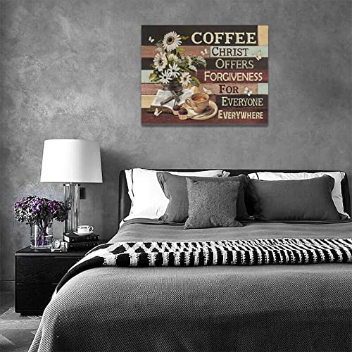 Christian Coffee Bar Wall Decor Set - 16"x12