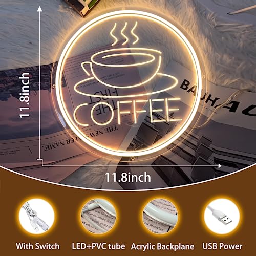 3D Coffee Cup Neon Sign for Wall Decor