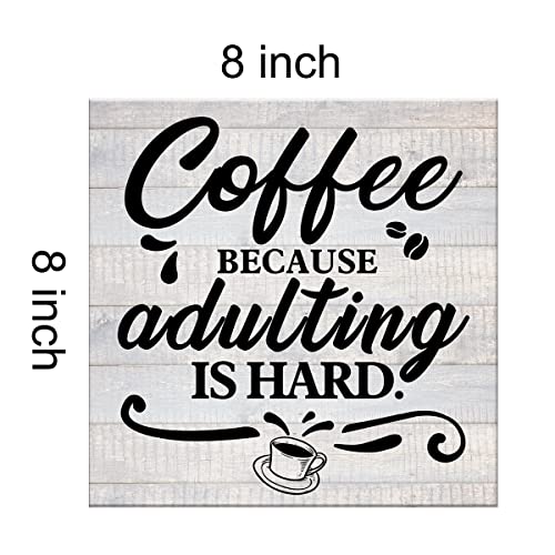 Coffee-themed humorous wall art for farmhouse office decor
