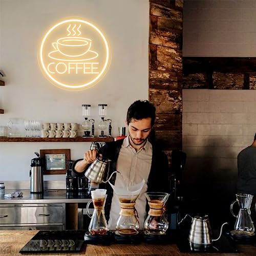 3D Coffee Cup Neon Sign for Wall Decor