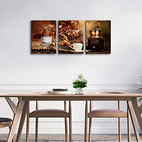 Coffee-themed Canvas Wall Art for Kitchen Decor