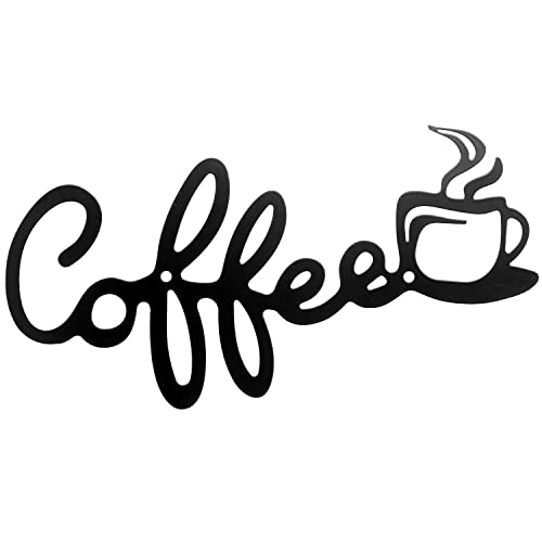 Metal Coffee Cup Word Wall Art for Cafe